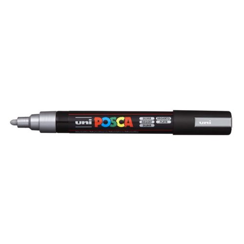 Dekormarker, 1,8-2,5 mm, UNI "Posca PC-5M", ezüst