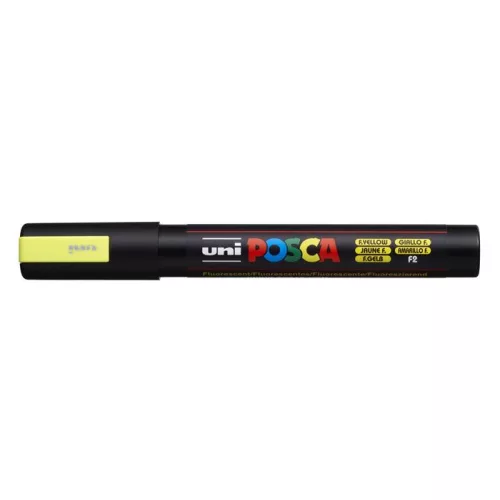 Dekormarker, 1,8-2,5 mm, UNI "Posca PC-5M", fluor sárga