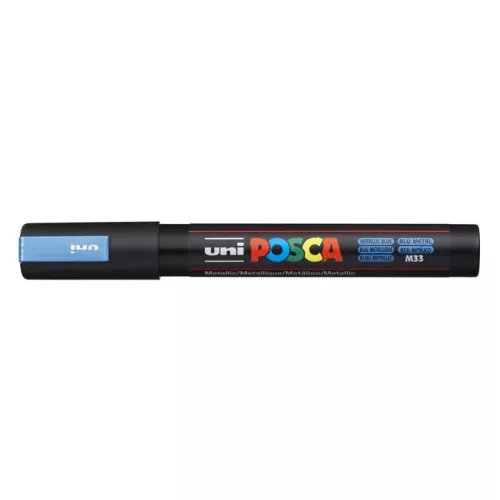 Dekormarker, 1,8-2,5 mm, UNI "Posca PC-5M", metálkék