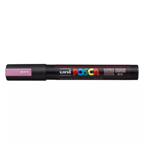 Dekormarker, 1,8-2,5 mm, UNI "Posca PC-5M", metálrózsaszín