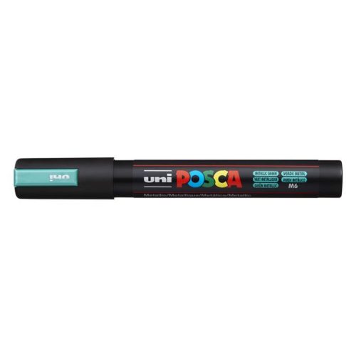 Dekormarker, 1,8-2,5 mm, UNI "Posca PC-5M", metálzöld
