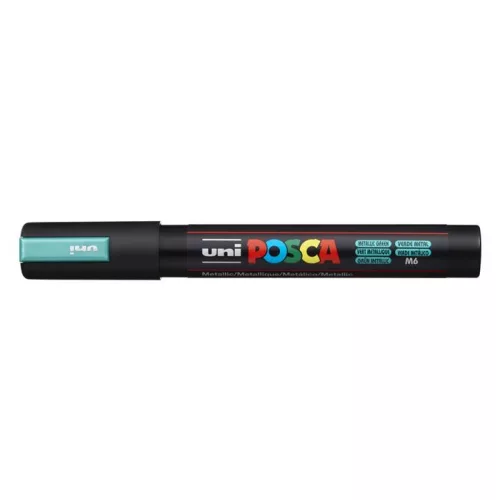 Dekormarker, 1,8-2,5 mm, UNI "Posca PC-5M", metálzöld