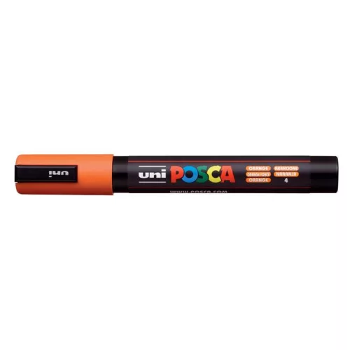 Dekormarker, 1,8-2,5 mm, UNI "Posca PC-5M", narancssárga