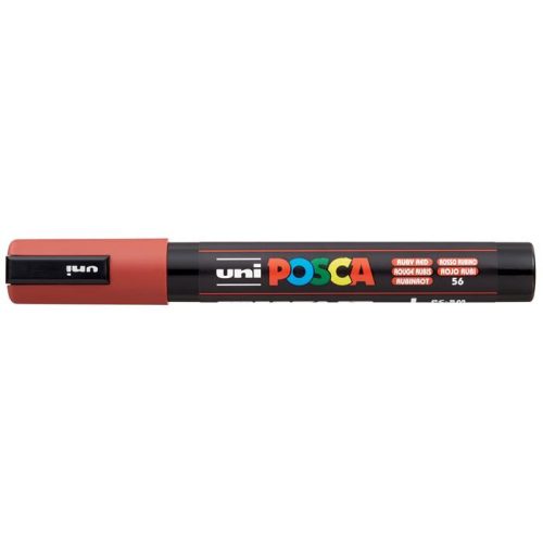 Dekormarker, 1,8-2,5 mm, UNI "Posca PC-5M", rubin vörös