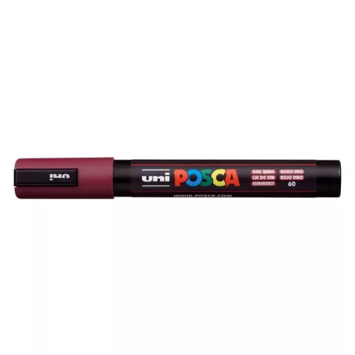 Dekormarker, 1,8-2,5 mm, UNI "Posca PC-5M", vörösbor