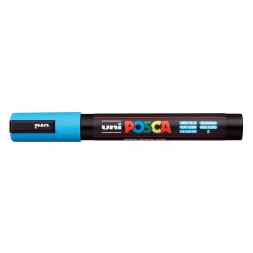 Dekormarker, 1,8-2,5 mm, UNI "Posca PC-5M", világoskék