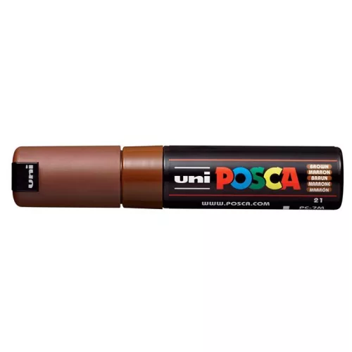 Dekormarker, 4,5-5,5 mm, UNI "Posca PC-7M", barna