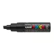 Dekormarker, 8 mm, vágott, UNI "Posca PC-8K", fekete