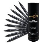 Rajzmarker készlet, UNI PIN "Tube", 9 különböző vonalvastagság, fekete