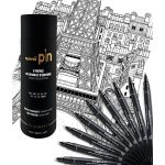 Rajzmarker készlet, UNI PIN "Tube", 9 különböző vonalvastagság, fekete