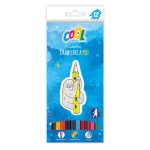 Színes ceruza készlet, háromszögletű, COOL BY VICTORIA, 12 különböző szín