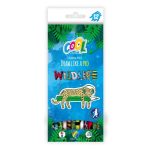 Színes ceruza készlet, háromszögletű, COOL BY VICTORIA "Wildlife", 12 különböző szín