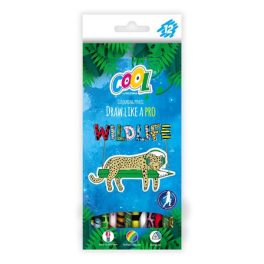   Színes ceruza készlet, háromszögletű, COOL BY VICTORIA "Wildlife", 12 különböző szín