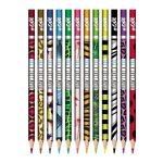 Színes ceruza készlet, háromszögletű, COOL BY VICTORIA "Wildlife", 12 különböző szín