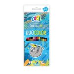 Színes ceruza készlet, háromszögletű, kétvégű, COOL BY VICTORIA "Duocolor", 24 különböző szín