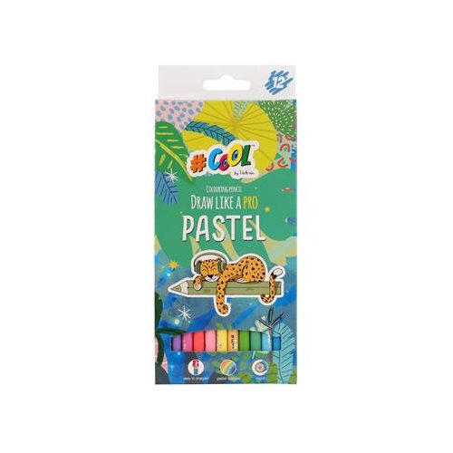 Színes ceruza készlet, kerek, COOL BY VICTORIA "Pastel", 12 pasztell szín
