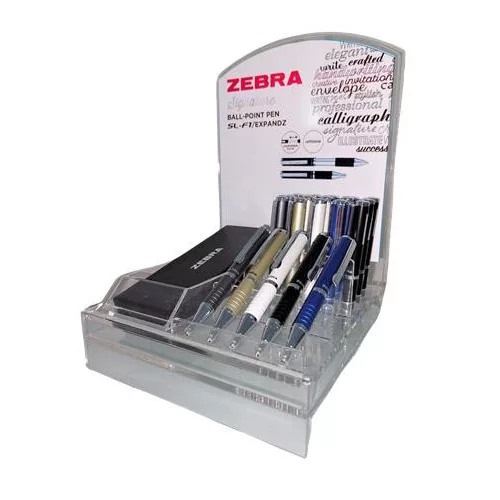 Golyóstoll display, 0,24 mm, teleszkópos, ZEBRA "SL-F1", kék
