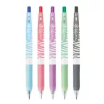 Zseléstoll készlet, 0,33 mm, nyomógombos, csíkos test, ZEBRA "Sarasa Clip Pastel", 5 különböző pasztell szín