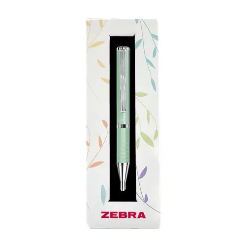 Golyóstoll, 0,24 mm, teleszkópos, pisztáciazöld tolltest, ZEBRA "SL-F1", kék