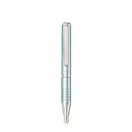   Golyóstoll, 0,24 mm, teleszkópos, metál világoskék tolltest, ZEBRA "SL-F1", kék