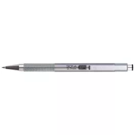   Golyóstoll, 0,24 mm, nyomógombos, ezüst tolltest, ZEBRA "F-301 A", kék