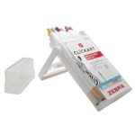 Filctoll készlet, nyomógombos, 0,6 mm, ZEBRA "Clickart" 12 különböző pasztell szín