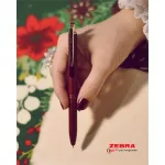 Zseléstoll, 0,33 mm, nyomógombos, borvörös tolltest, ZEBRA "Sarasa Grand", kék
