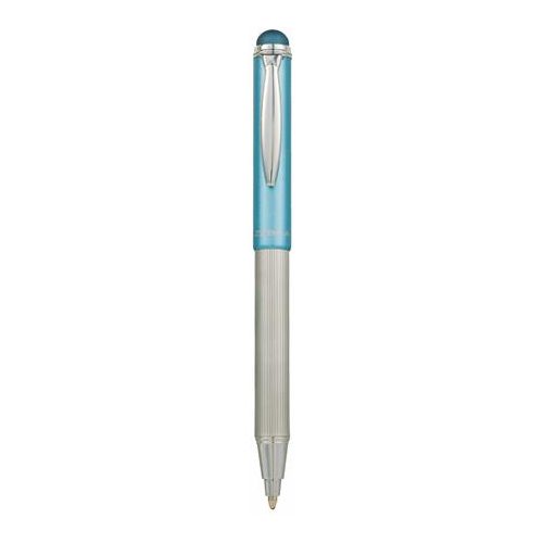 Golyóstoll, 0,24 mm, teleszkópos, rozsdamentes acél, világoskék tolltest, ZEBRA "Telescopic Metal Stylus", kék