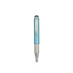 Golyóstoll, 0,24 mm, teleszkópos, rozsdamentes acél, világoskék tolltest, ZEBRA "Telescopic Metal Stylus", kék