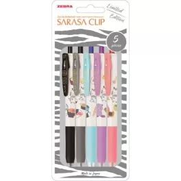   Zseléstoll készlet, 0,33 mm, nyomógombos, ZEBRA "Sarasa Clip Kawai Animal"
