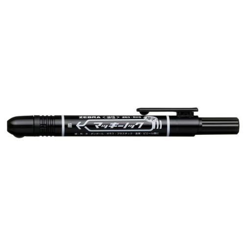 Alkoholos marker, 1,3 mm, nyomógombos, ZEBRA "Mckie Retractable", fekete