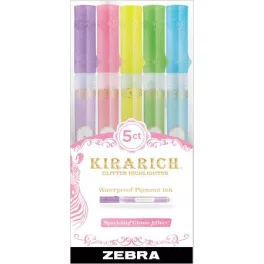   Szövegkiemelő készlet, 3,5 mm, vágott hegy, ZEBRA "Kirarich", 5 különböző szín