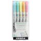 Szövegkiemelő készlet, 1,0/3,5 mm, kétvégű, ZEBRA "Mildliner Fluorescent", 5 szín