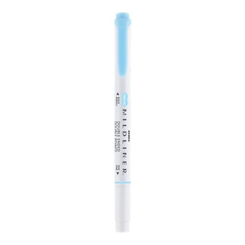 Szövegkiemelő, 1,0/3,5 mm, kétvégű, ZEBRA "Mildliner Fluorescent", kék