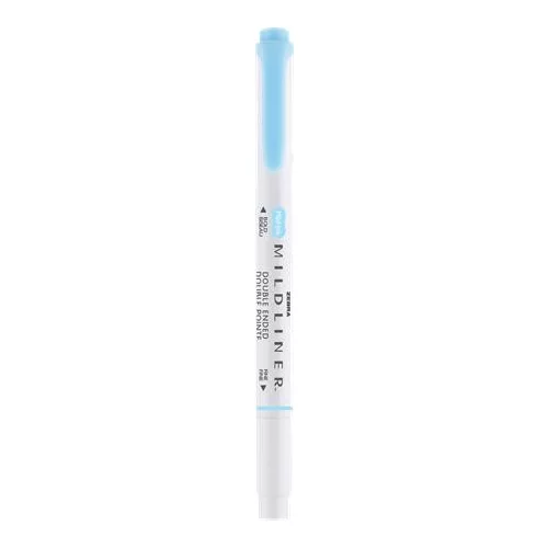 Szövegkiemelő, 1,0/3,5 mm, kétvégű, ZEBRA "Mildliner Fluorescent", kék
