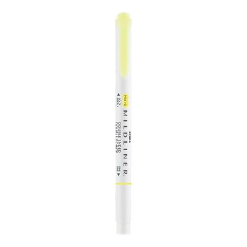 Szövegkiemelő, 1,0/3,5 mm, kétvégű, ZEBRA "Mildliner Fluorescent", sárga