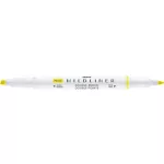 Szövegkiemelő, 1,0/3,5 mm, kétvégű, ZEBRA "Mildliner Fluorescent", sárga