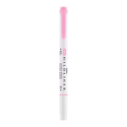 Szövegkiemelő, 1,0/3,5 mm, kétvégű, ZEBRA "Mildliner Fluorescent", rózsaszín