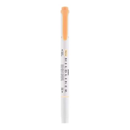 Szövegkiemelő, 1,0/3,5 mm, kétvégű, ZEBRA "Mildliner Fluorescent", narancs