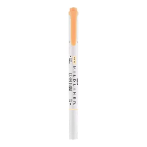 Szövegkiemelő, 1,0/3,5 mm, kétvégű, ZEBRA "Mildliner Fluorescent", narancs