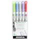 Szövegkiemelő készlet, 1,0/3,5 mm, kétvégű ZEBRA "Mildliner Cool & Refined" 5 szín