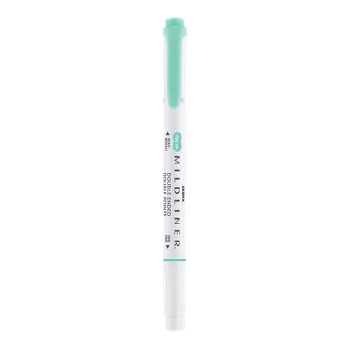 Szövegkiemelő, 1,0/3,5 mm, kétvégű, ZEBRA "Mildliner Fluorescent", türkiz