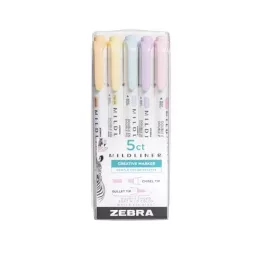   Szövegkiemelő készlet, 1,4/4 mm, kétvégű, ZEBRA "Mildliner Highlighter Gentle", 5 különböző szín