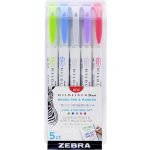 Ecsetirón készlet, kétvégű ZEBRA "Mildliner Cool & Refined", 5 szín