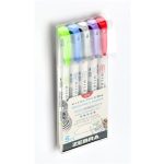 Ecsetirón készlet, kétvégű ZEBRA "Mildliner Cool & Refined", 5 szín