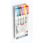 Ecsetirón készlet, kétvégű ZEBRA "Mildliner Warm", 5 szín