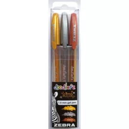   Zseléstoll készlet, 0,33 mm, kupakos, ZEBRA "Doodler'z Glitter", 3 különböző szín