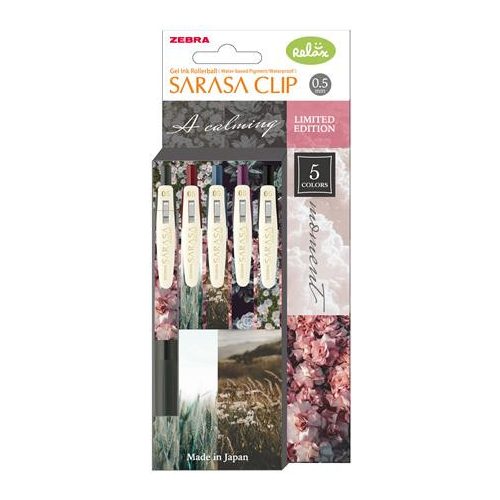 Zseléstoll, 0,33 mm, nyomógombos, ZEBRA "Sarasa Clip Calming Moment", 5 különböző szín