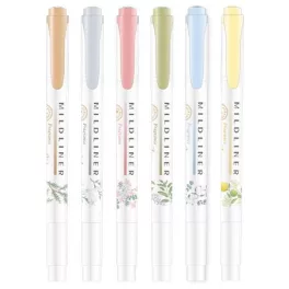   Szövegkiemelő készlet, 1,4/4 mm, kétvégű, ZEBRA "Mildliner Scented Fragrance", 6 különböző szín