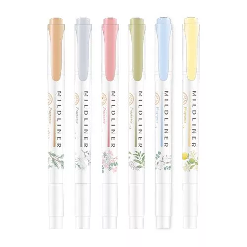 Szövegkiemelő készlet, 1,4/4 mm, kétvégű, ZEBRA "Mildliner Scented Fragrance", 6 különböző szín